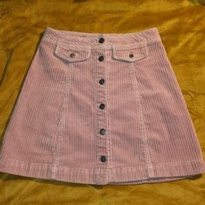 H&M pink button up skirt